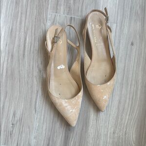 Bruno Magli Tan Heels with Classic Slingback Design